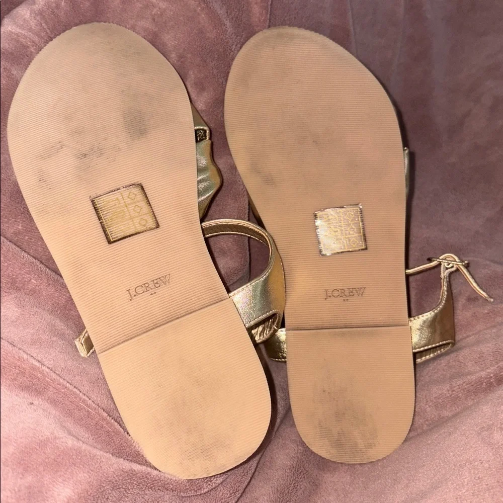 J.Crew Factory Girls' Knot Sandals with Ankle Strap Gold size 3